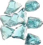 uxcell Fire Glass for Fire Pit, 3-5cm(1-1/5"to 2") High Luster Reflective Glass Rocks for Natural or Propane Fireplace, Safe for Outdoors and Indoors Fire Pit Glass, Turquoise, 400g/14oz
