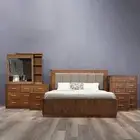 Bristol Bedroom Set with Tallboy or Dresser mirror and Bedside Tables Mindi Oak