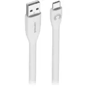 COMSOL LC7802 25Cm Silicone USB-a To USB-C Lead White Type a Plug To C Plug