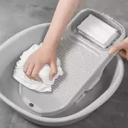 Clothes Washboard Washing Board Socks Clothes Cleaning Tool with Soap Drain Box