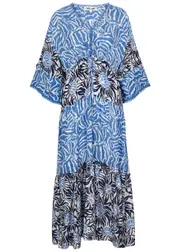 Diane Von Furstenberg Boris Printed Midi Dress - Blue - S S