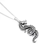 Silver Oxidised Dragon Pendant