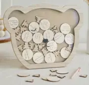 TEDDY BEAR Guest Book alternative baby shower reveal Baptism 1 Birthday drop box