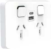 Clipsal Iconic Double Powerpoint 10A with USB A+C Type