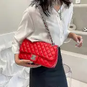 2023 New Fashion Diamond Chain Bag Single Shoulder Diagonal Bag Explosive Women's Temperament Bag_SSDLV_SJJYV red