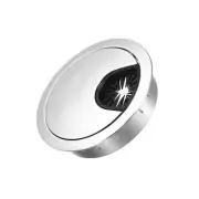 Cable Cord Grommet 53mm/2.1", Round Cable Hole Cover,Bright Silver