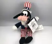 Disney Uncle Sam Goofy Plush Bean Bag 10” Stuffed Toy NWT