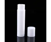 （Clear）100PCS Clear Black White Empty lipstick Plastic Lip Balm Container Tubes Caps 5g