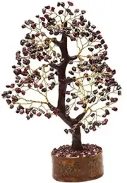 Garnet Natural Gemstone Crystal Money Tree Good Luck Prosperity Feng Shui