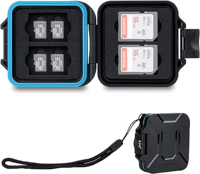 SD & Microsd Card Case for 4 SD/SDXC/SDHC Cards + 8 Micro SD/MSD/TF Cards, Water