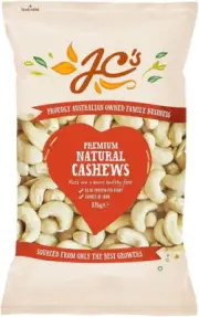 J.C.'S QUALITY FOODS Natural Premium Cashews, 375 G