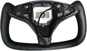 Black Leather Yoke Steering Wheel，Compatible With Model S Model X 2014-2020(With heating)