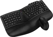 Ergonomic Wireless Keyboard Mouse Combo, Bluetooth/2.4G Split Design Keyboard with Palm Rest and 3 Levels DPI Adjustable Wireless Vertical Mouse, Multi-Device, Rechargeable, for Windows/Mac