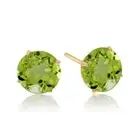 6mm Round 14k Yellow Gold Peridot Stud Earrings