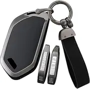 ontto Alloy Leather Key Fob Cover Fit for Kia Carens Picanto GT Line Carnival K8 Rio Telluride 2024 5/6/7/8/9 buttons Smart Key Shell case keyring Key holder bag keychain accessories