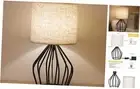 Black Modern Table Lamp - Minimalist Small Bedside Lamp with Hollowed Out