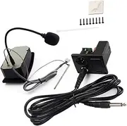 JOINPAYA 5 Band Acoustic Guitar Preamp Eq with LCD Tuner Microphone Piezo Pickup Volume Blend Presence Treble Middle Bass Control Complete Installation Accessories Included