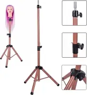 HAIREALM Wig Stand Adjustable Cosmetology Hairdressing Training Mannequin Head
