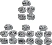 HIAKDOFT 4sets Polished Pebbles for Bonsai Planters Decorative Rocks in Resin for Aquarium Garden 5pcs*4