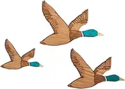 WUISOLQP 3piece Duck Wall Ornaments Set For Rustic Farmhouse Decor 3PCS Wooden Flying Ducks Wall Art Rustic Flying Ducks Wall