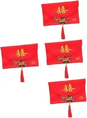 COHEALI 4pcs Wedding Money Packet Chinese Style Envelope Bag Decorative Patterns