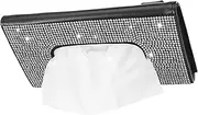 CIYODO Car Tissue Box Holder with Rhinestones Elegant Visor Napkin Holder for Car Interior Easy Installation Compact Design Durable Construction for Lasting Use