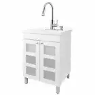 Tehila Utility Sink with Cabinet with Stainless Steel Finish Pull-Down Faucet -