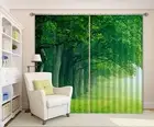 3D Green woods6 Blockout Photo Curtain Printing Curtains Drapes Fabric Window AU