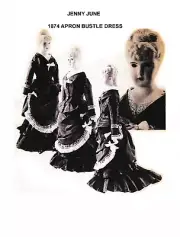 Vintage 1874 Walking Bustle Frock Pattern for 14-15 inch Jenny June 1940's COPY