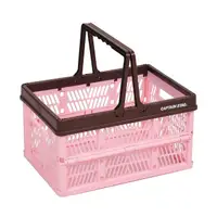 在飛比找momo購物網優惠-【Pearl】日本鹿牌 提把摺疊籃/野餐籃-粉紅色 UL-1