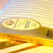New Vintage Cannon Green & White Striped Combspun Percale Double Bed Flat Sheet