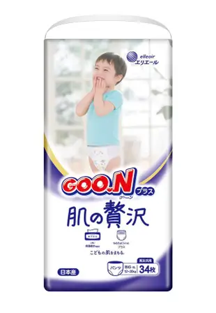 日本大王 GOO.N 境內版奢華肌褲型紙尿褲(跳跳褲)/ XL/ 34片x3包