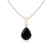 Pear-Shaped Black Onyx Solitaire Pendant