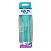 Sistema To Go Collection 4 Piece Cutlery Set, Assorted Colors Color May Vary