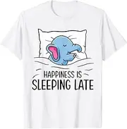 [X.Style] Elephant Sleepshirt Napping Nightgown ds374 T-Shirt White