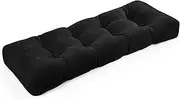 ROFIELTY Bench Cushion Soft Outdoor Swing Cushion. with Non-Slip Bottom, Tufted Window Seat Cushion for Many Scenarios of Use. (Chenille-Black, 45x18x4)