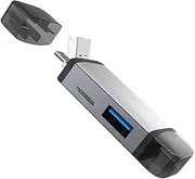 Uonlytech OTG Card Reader Portable Memory Card Writer for Phones Tablets Computers Automatic Recognition Data Protection