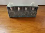 4Pc Hand Cut Crystal Mini Salt & Pepper Shaker Set 1 7/8" JAPAN NIB