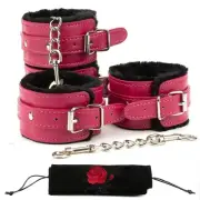 Soft and Fluffy Wrist Cuffs Leather Ankle Cuffs Fitness Strength Training - A...