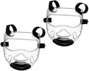 ibasenice 2pcs Sparring Guard Taekwondo Sparring Face Guard for Training Karate Headgear Martial Art Face Mask Karate Gear Transparent Tempered Plastic