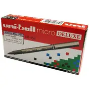 Uni-Ball Micro Deluxe Rollerball Pens Black 12 Pack