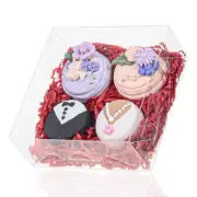 50pcs 5x5x2 Inch Bakery Boxes with Window Cookies Boxes Soap Box Chocolate Tr...