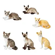 Cat Plush Toy Long Tails Lifelike Expressive Face Collectible Home Decoration