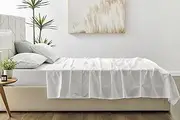Brosa 500TC Cotton Sateen Bed Sheet Set (White, Double) - BR100CTNDWA