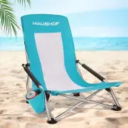 HAUSHOF High Back Beach Chair, Mesh 26.4D x 22.4W x 31.5H in, Highback_blue