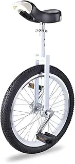 White Unicycle, 16/18/20 Inch Single Wheel Balance Bike, Boys Girls Kid Unisex Adult Exercise Cycling, Height Adjustable, Mountain Skidproof Tire (Size : 16"(40Cm)) Durable TDF
