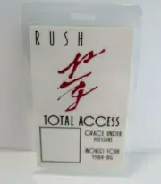 Rush Grace Under Pressure Backstage Pass Original 1985 Concert Tour Hard Rock