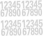 KALLORY 4Sets Reflective Number Stickers Decal for Mailbox Doors and Trucks Self Adhesive House Numbers for Indoor Outdoor Use Easy Application and Visibility
