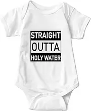 [listery] Straight Outta Holy Water Bodysuit Baby Baptismal Baby Bodysuit Baptism For Baby Boy Girl Clothes Christening Bodysuit