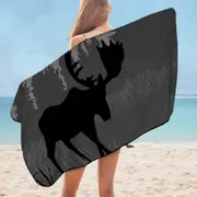 Moon Light Moose Microfiber Beach Towel